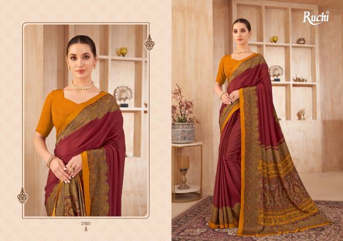 Vivanta Silk 38 By Ruchi Silk Crepe Printed Sarees Wholesale Shop In Surat